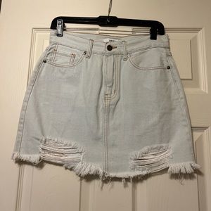 JBD light wash jean skirt